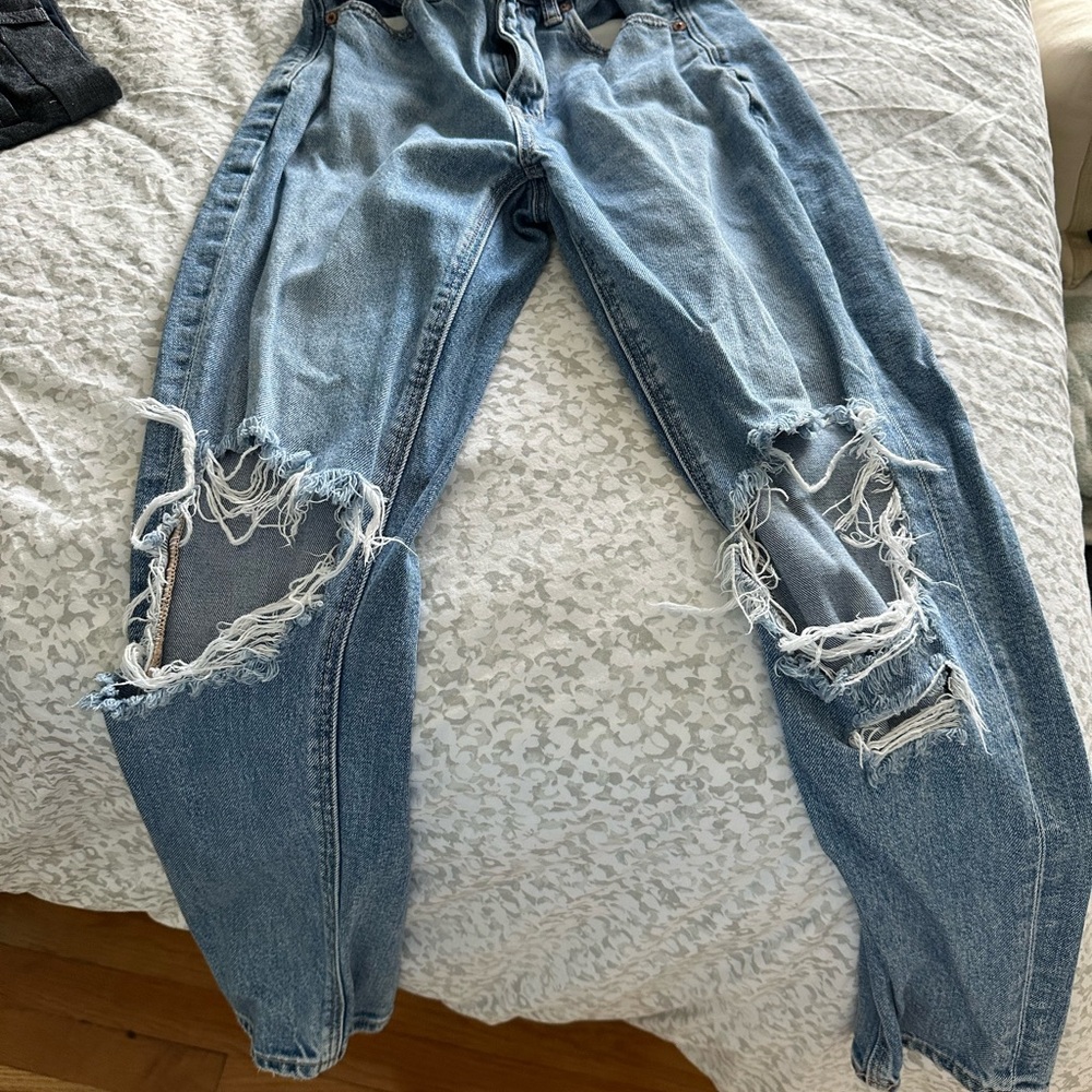 Distressed Blue Jeans - size 0 short